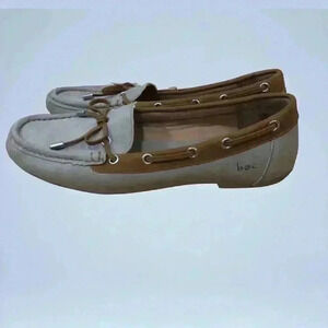 BOC Gray and Brown Boat Shoe Style Loafer Preppy Flats Size 7.5